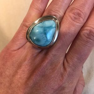 Chunky Larimar Ring size 6